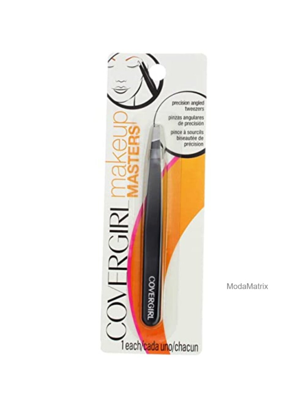 Precision Angled Tweezers for Eyebrow Hair Removal Metal